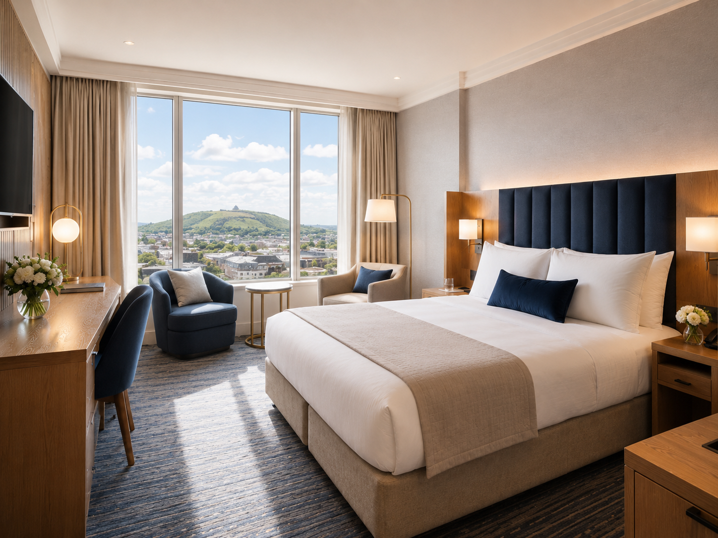 Mount Eden View Room with bright outlook and soft seating